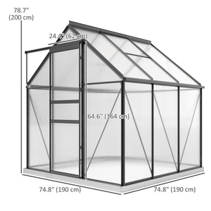 Polycarbonate greenhouse with adjustable roof ventilation
