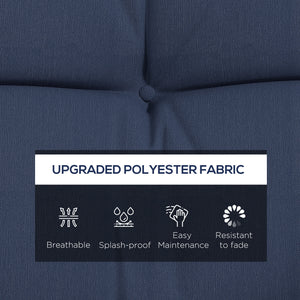 Lot de 4 coussins de dossier et d'assise de rechange avec attaches, bleu marine