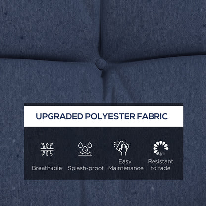 Lot de 4 coussins de dossier et d'assise de rechange avec attaches, bleu marine