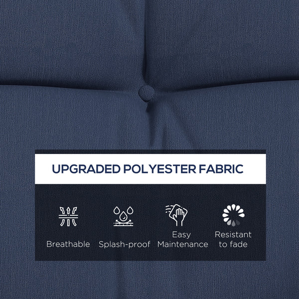 Lot de 4 coussins de dossier et d'assise de rechange avec attaches, bleu marine