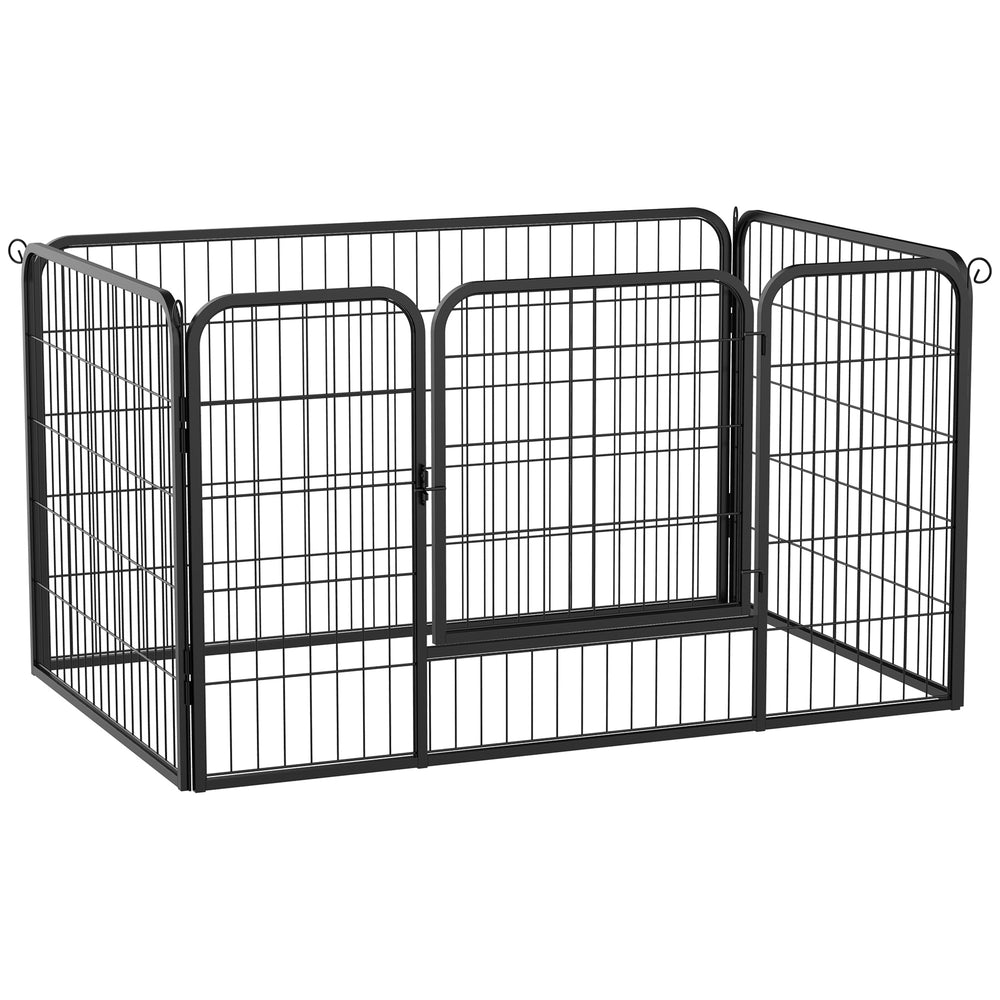 4-Panel Black Metal Dog Playpen