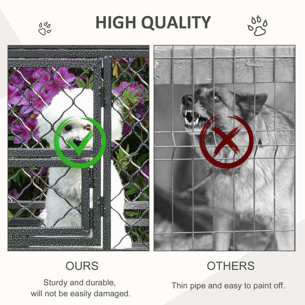 Cage robuste avec roues, couvercle ouvrant, plateau amovible et gamelle