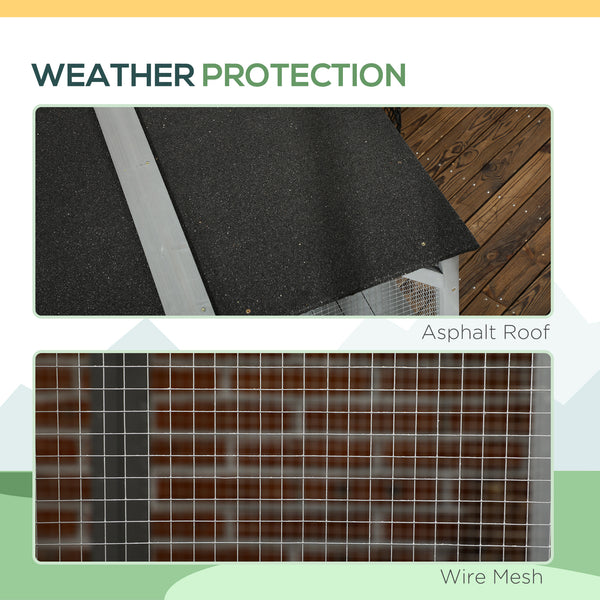 Enclos en bois pour chats avec toit en asphalte et portes verrouillables, gris