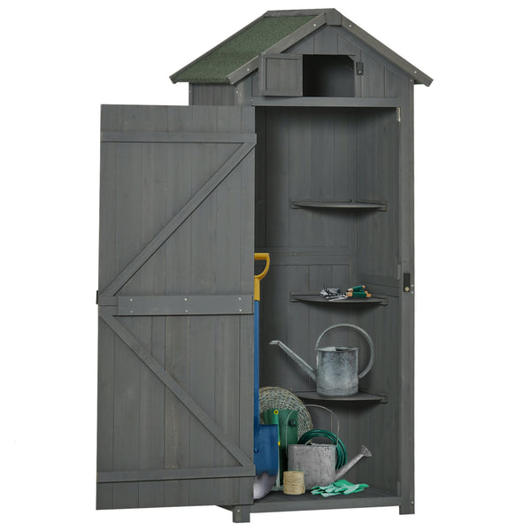 Abri de jardin avec 3 étagères, gris
