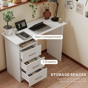 Computer desk with storage, white