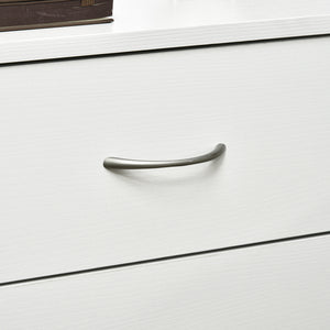 Table de chevet moderne avec 3 tiroirs, blanc