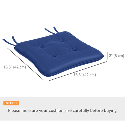 Coussins de rechange 6 pièces, pour chaise de patio d'extérieur avec attaches, capitonnés, bleu foncé