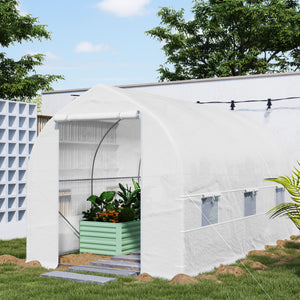Portable garden tunnel greenhouse - White