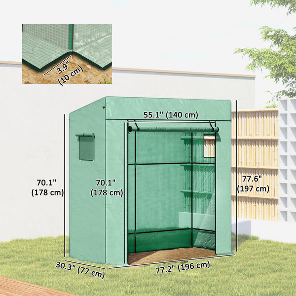 Green tomato greenhouse with reinforced PE cover