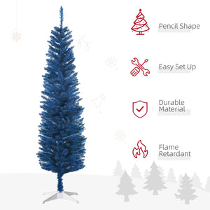 Sapin de Noël artificiel bleu foncé de 6 pieds