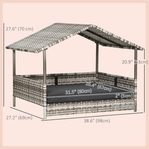 Lit pour chien en osier avec coussin