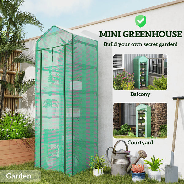 5-tier mini greenhouse with fixing clips