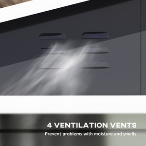 Abri de jardin en métal galvanisé amélioré avec portes verrouillables, gris foncé