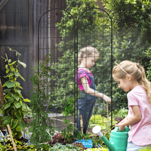 Lot de 2 treillis de jardin pour plantes grimpantes, métalliques d'extérieur pour terrasse