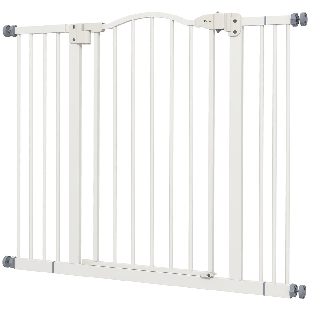Extra Tall White Dog Gate with Door