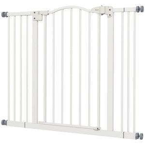 Barrière pour chien extra haute avec porte, blanche