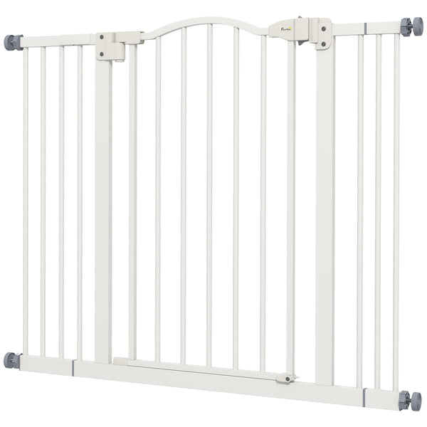 Barrière pour chien extra haute avec porte, blanche