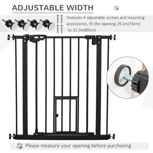 Barrière rétractable extra large à fixation par pression avec chatière