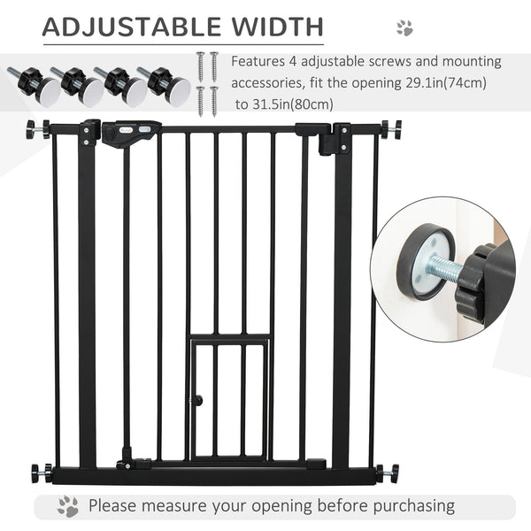 Barrière rétractable extra large à fixation par pression avec chatière