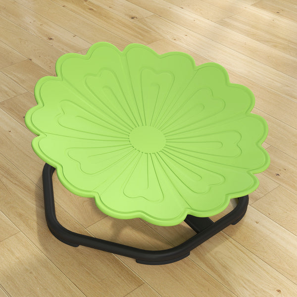 Chaise pivotante en forme de fleur pour enfants, verte