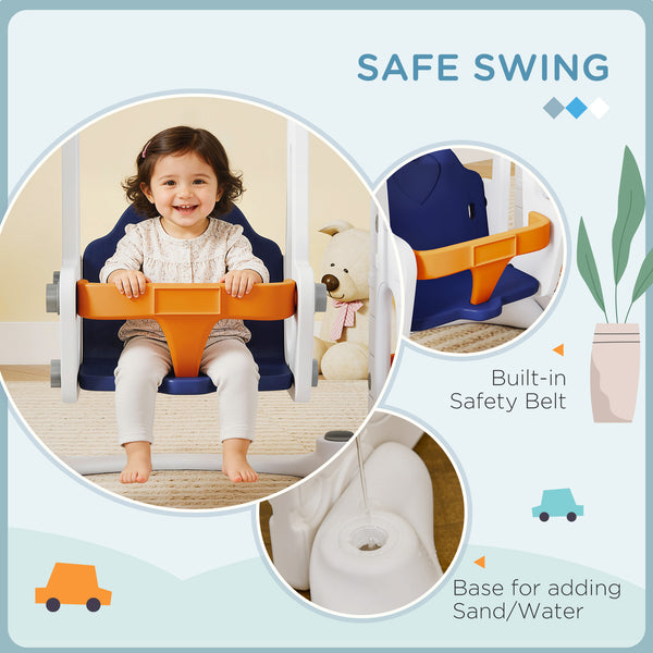 Ensemble de jeux d'intérieur Qaba 6 en 1 avec toboggan, balançoire, panier de basket, structure d'escalade, espace de rangement et télescope