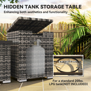 Table de foyer au propane 32 po en rotin de 40 000 BTU avec support de bouteille de propane dissimulé et housse imperméable