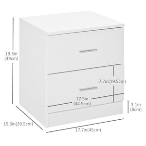 Table de chevet avec 2 tiroirs blanche