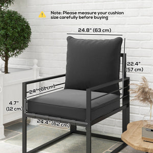 Coussins épais et profonds pour siège d'extérieur avec coussin de dossier, gris anthracite