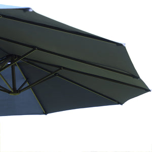 Parasol double face de 15 pieds, bleu