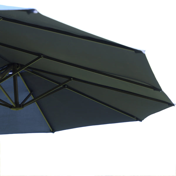 Parasol double face de 15 pieds, bleu