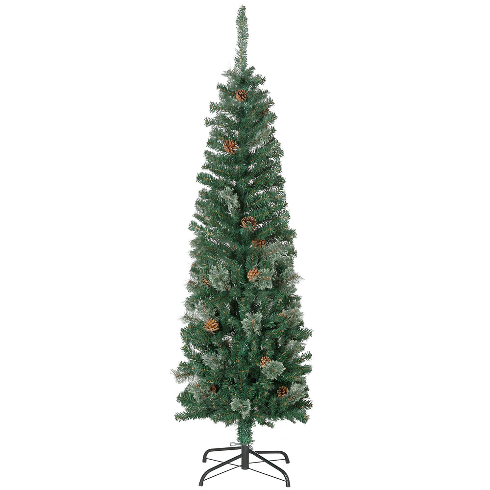 Sapin de Noël de 5 pieds avec aiguilles de pin et pommes de pin
