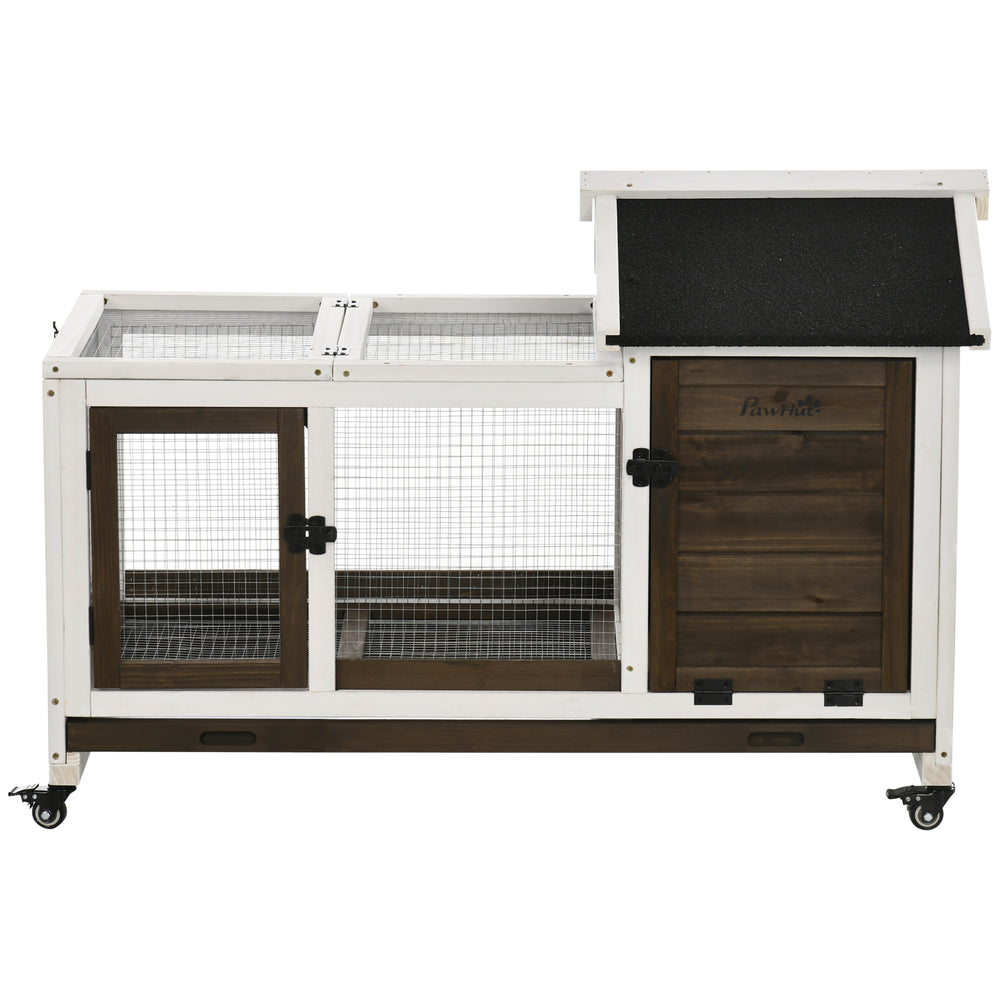 Cage à lapin avec roues, rampe, enclos et bac pour intérieur et extérieur
