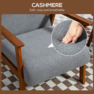 Fauteuil de salon avec assise large et rembourrage épais, gris