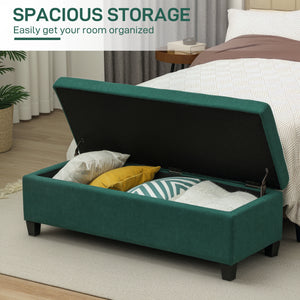 Banc d'entrée rectangulaire capitonné, vert foncé