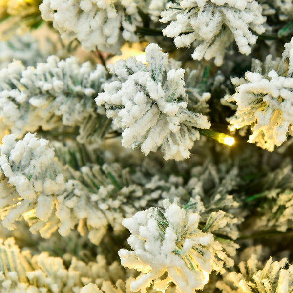 Sapin de Noël artificiel pré-éclairé de 6 pieds, fin avec lumières LED blanc chaud