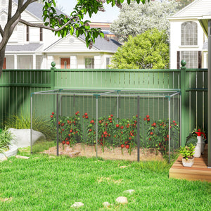 Galvanized steel plant cage with zippered door