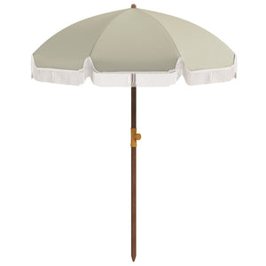 Parasol de plage de 6,2 pieds, beige foncé