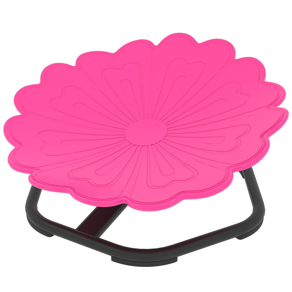 Chaise pivotante pour enfants en forme de fleur rose