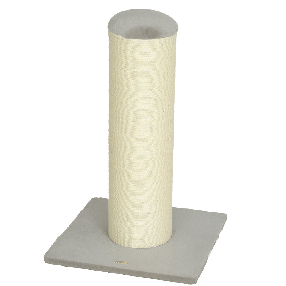 Cat scratching post in sisal, 30 in, light grey and beige
