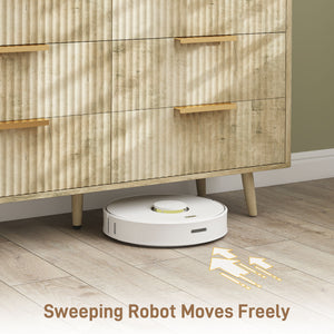 Commode cannelée à 6 tiroirs avec pieds en pin