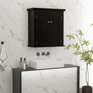 Armoire de salle de bain avec étagères réglable, noir