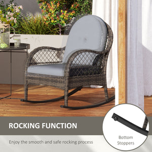 Ensemble de 2 fauteuils à bascule en osier, gris
