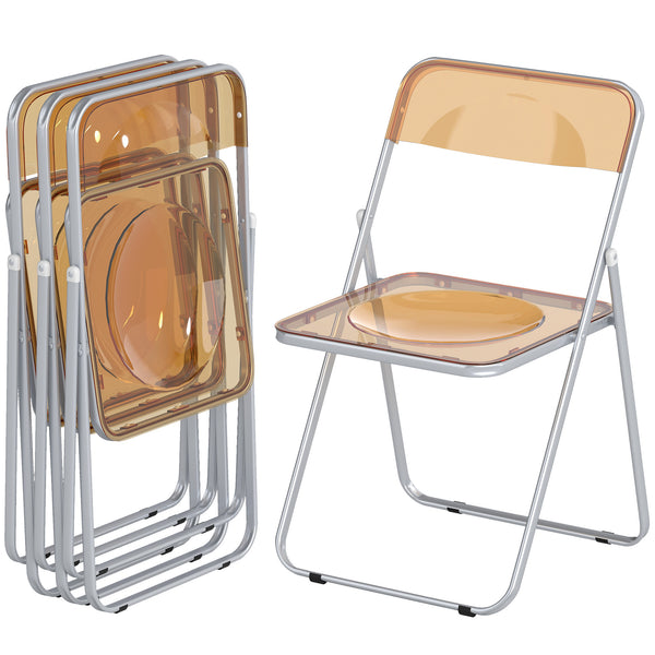 Lot de 4 chaises pliantes transparentes en acrylique
