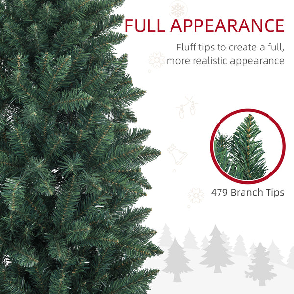 Sapin de Noël artificiel de 6 pieds de haut avec 479 branches et base en acier