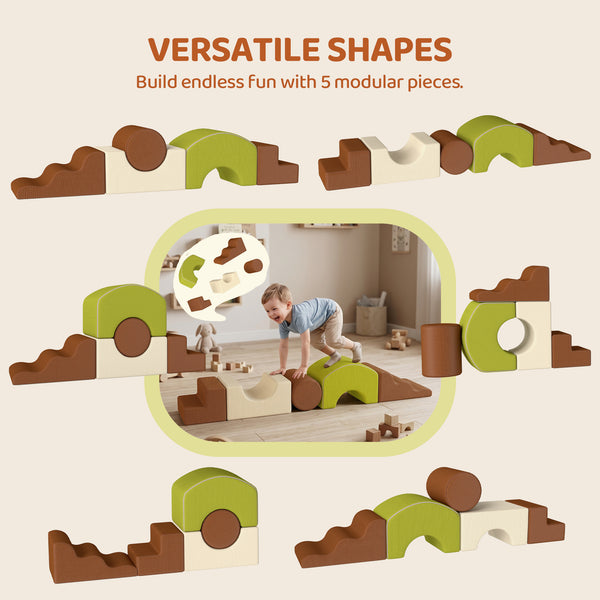 Ensemble de 5 blocs de motricité en mousse avec housses en velours côtelé