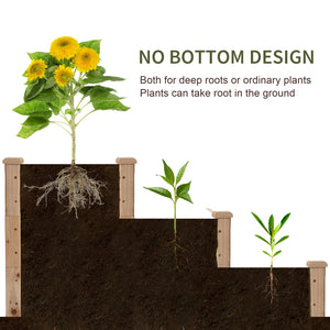 Kit de jardinière surélevée à 3 niveaux, couleur naturelle