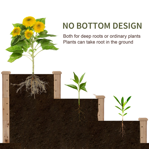 Kit de jardinière surélevée à 3 niveaux, couleur naturelle