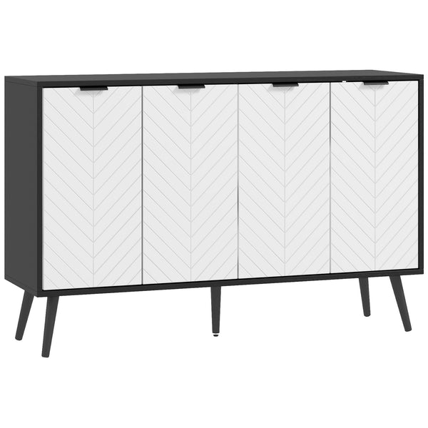 Modern sideboard with adjustable shelves and 4 doors, black
