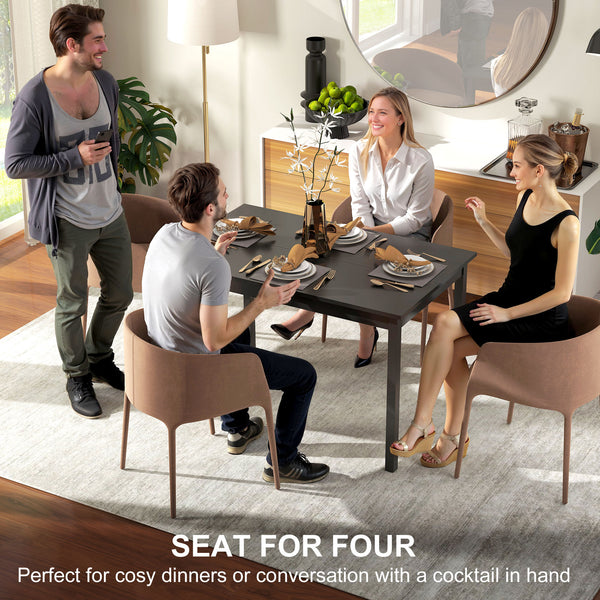 Country-style dining table, pine frame, black