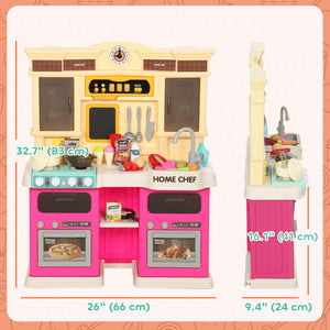 Cuisine pour enfant avec sons, lumières et accessoires, rose